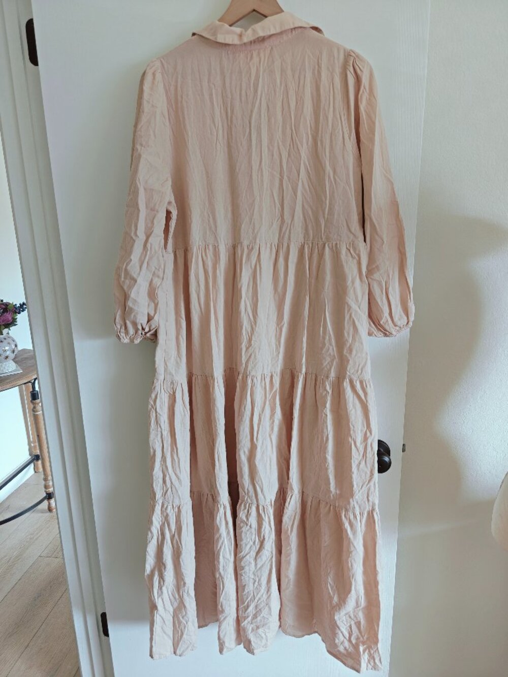 NWT Pomander Place Sandstone Cotton Mabel Maxi Tiered Dress Sz. L - Picture 7 of 10